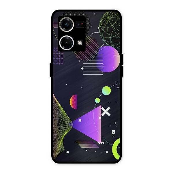 Geometrical Wireframe Metal Back Case for Oppo F21 Pro 4G
