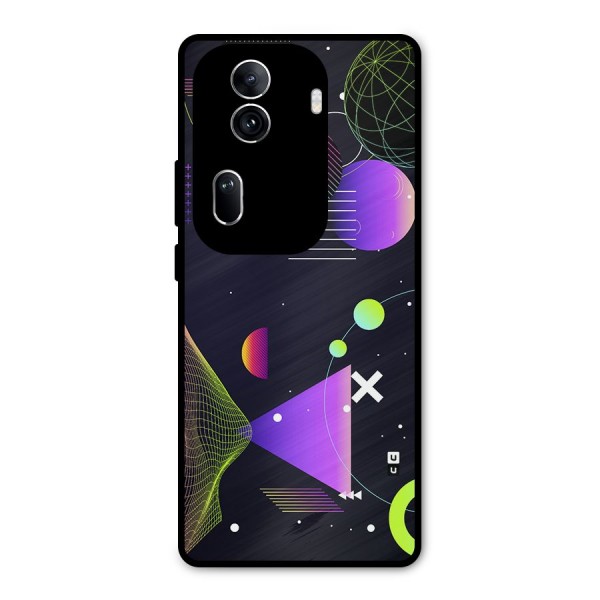 Geometrical Wireframe Metal Back Case for Oppo Reno11 Pro 5G