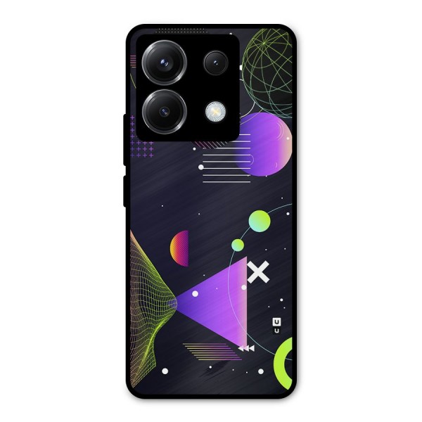Geometrical Wireframe Metal Back Case for Poco X6