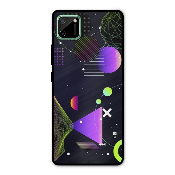 Geometrical Wireframe Metal Back Case for Realme C11
