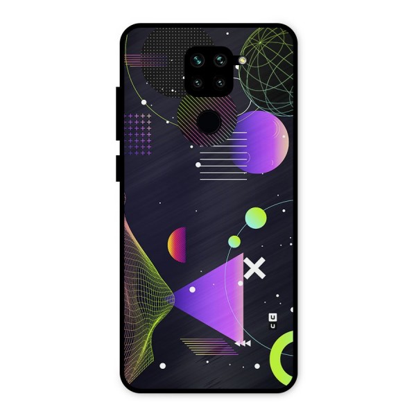 Geometrical Wireframe Metal Back Case for Redmi Note 9