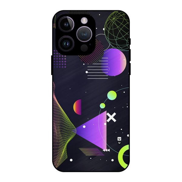 Geometrical Wireframe Metal Back Case for iPhone 14 Pro Max