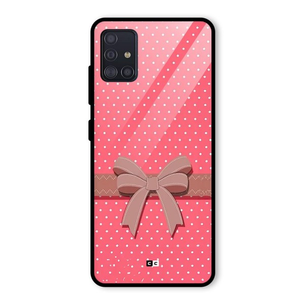 Gift Ribbon Glass Back Case for Galaxy A51