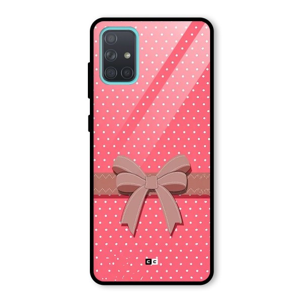 Gift Ribbon Glass Back Case for Galaxy A71