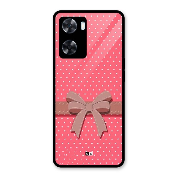 Gift Ribbon Glass Back Case for Oppo A77