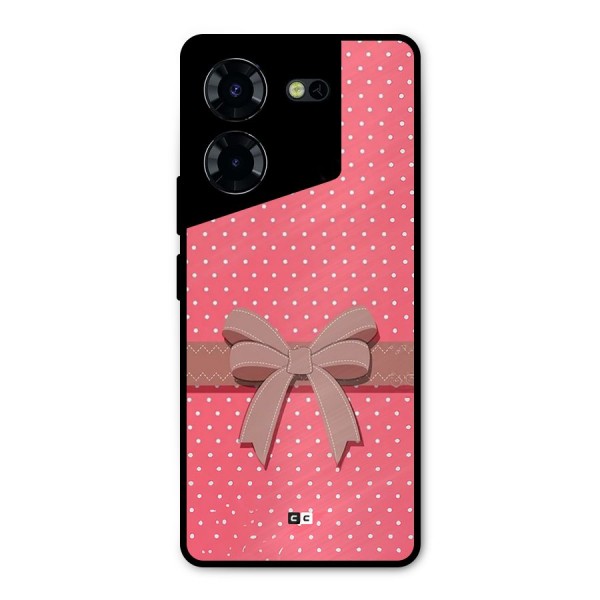 Gift Ribbon Metal Back Case for Tecno Pova 5 Pro 5G