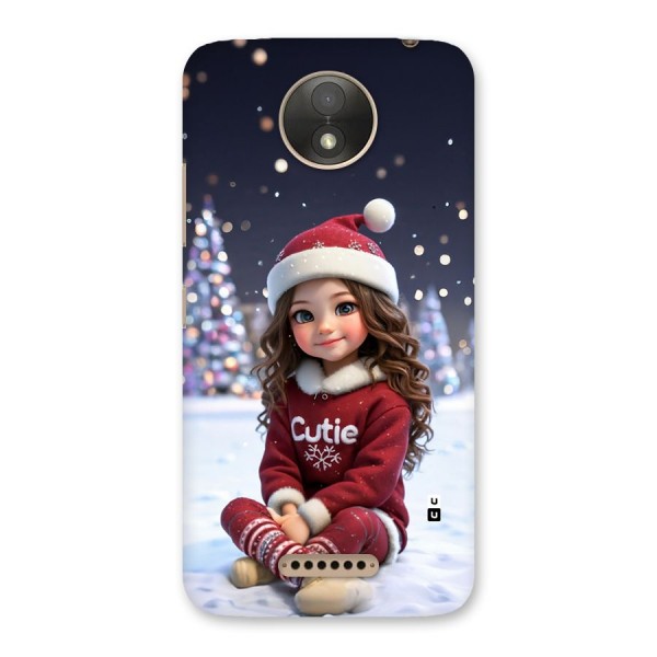 Girl In Snow Back Case for Moto C Plus