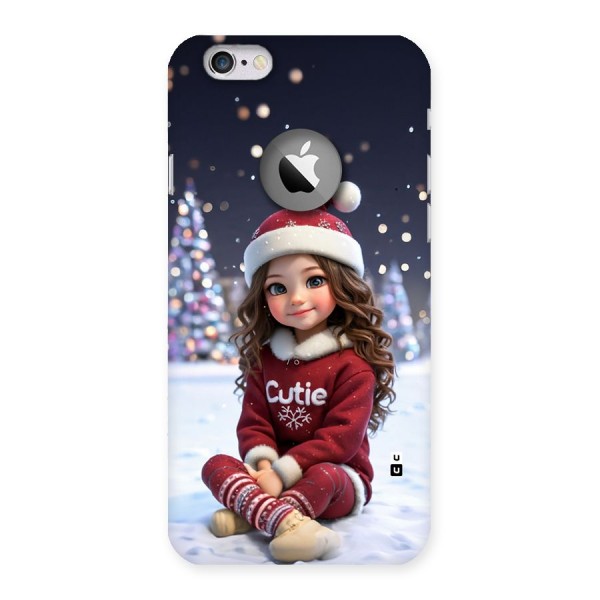 Girl In Snow Back Case for iPhone 6 Logo Cut