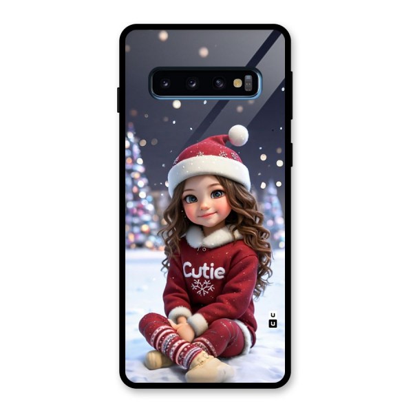 Girl In Snow Glass Back Case for Galaxy S10