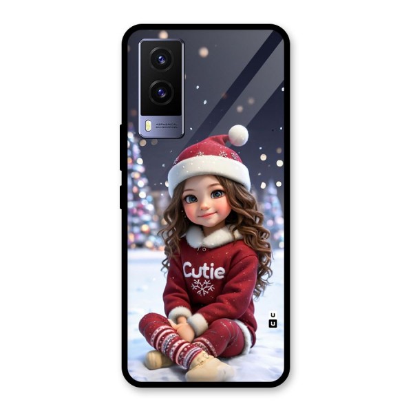 Girl In Snow Glass Back Case for Vivo V21e 5G
