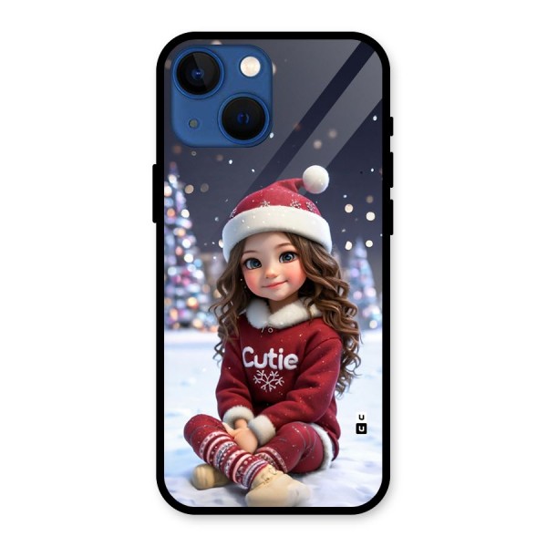 Girl In Snow Glass Back Case for iPhone 13 Mini