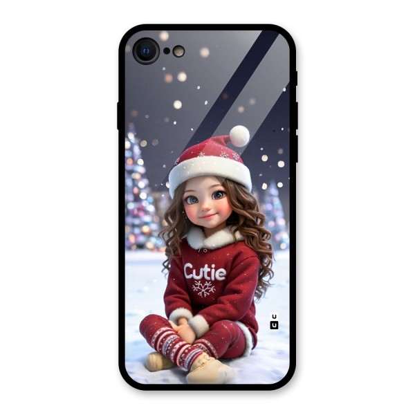 Girl In Snow Glass Back Case for iPhone 8