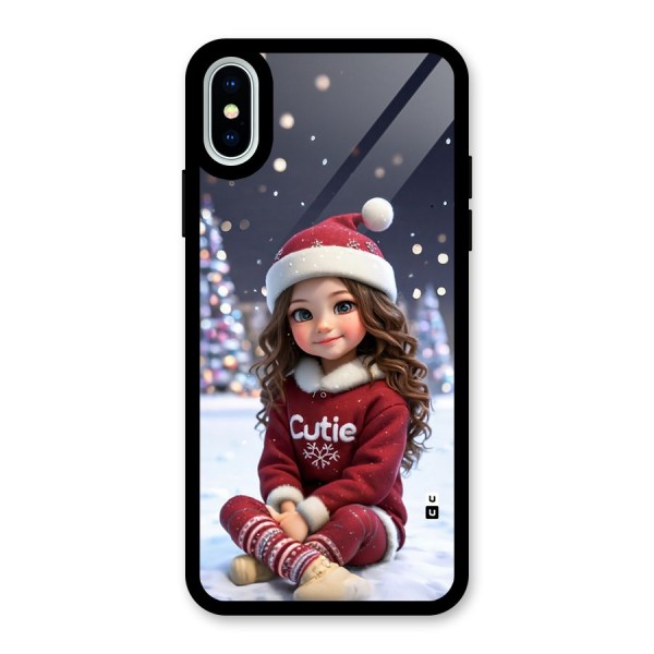 Girl In Snow Glass Back Case for iPhone X
