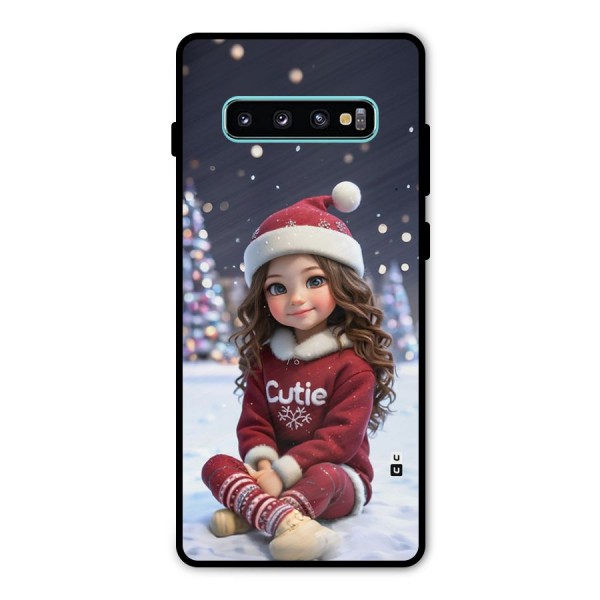 Girl In Snow Metal Back Case for Galaxy S10 Plus