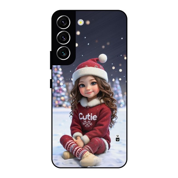 Girl In Snow Metal Back Case for Galaxy S22 5G