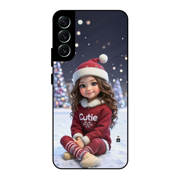 Girl In Snow Metal Back Case for Galaxy S22 Plus 5G