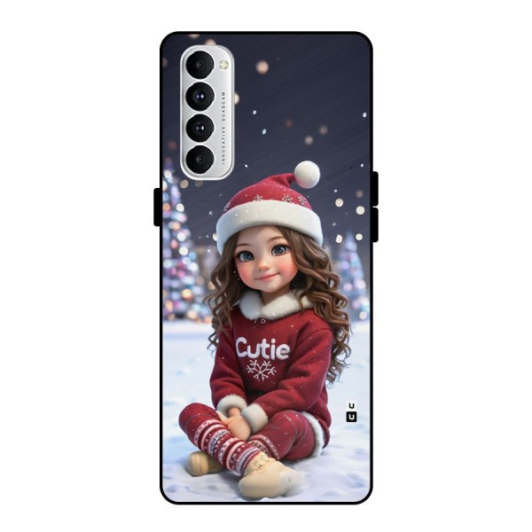 Girl In Snow Metal Back Case for Oppo Reno4 Pro