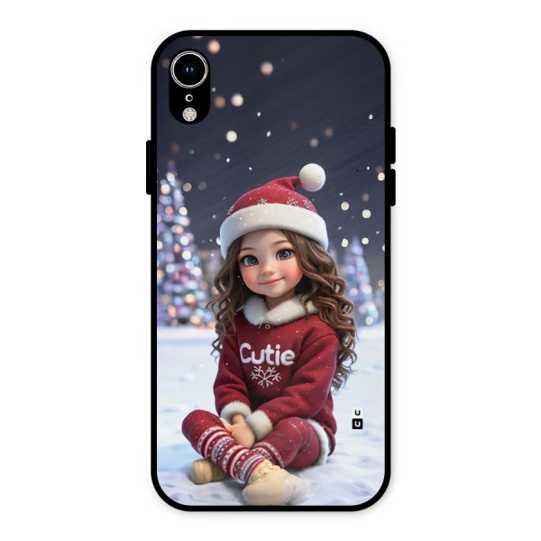 Girl In Snow Metal Back Case for iPhone XR