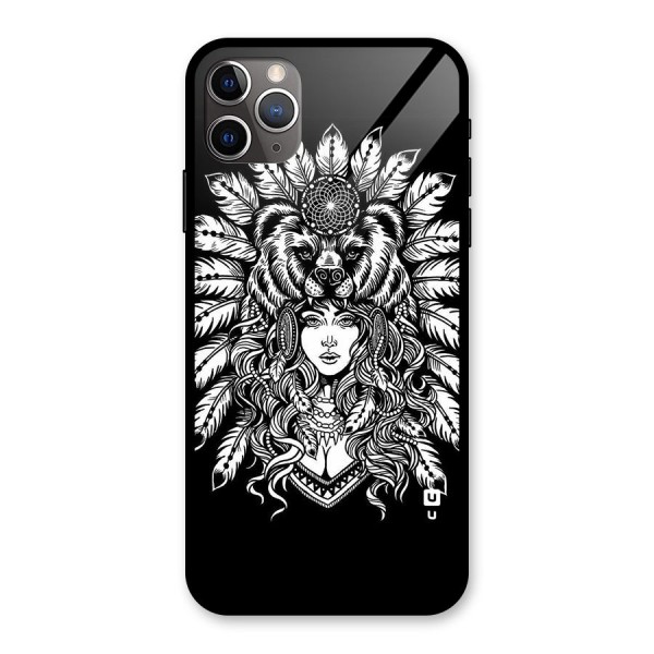 Girl Pattern Art Glass Back Case for iPhone 11 Pro Max