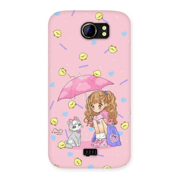 Girl With Cat Back Case for Canvas 2 A110
