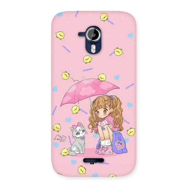 Girl With Cat Back Case for Canvas Magnus A117
