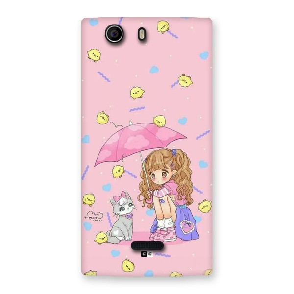 Girl With Cat Back Case for Canvas Nitro 2 E311