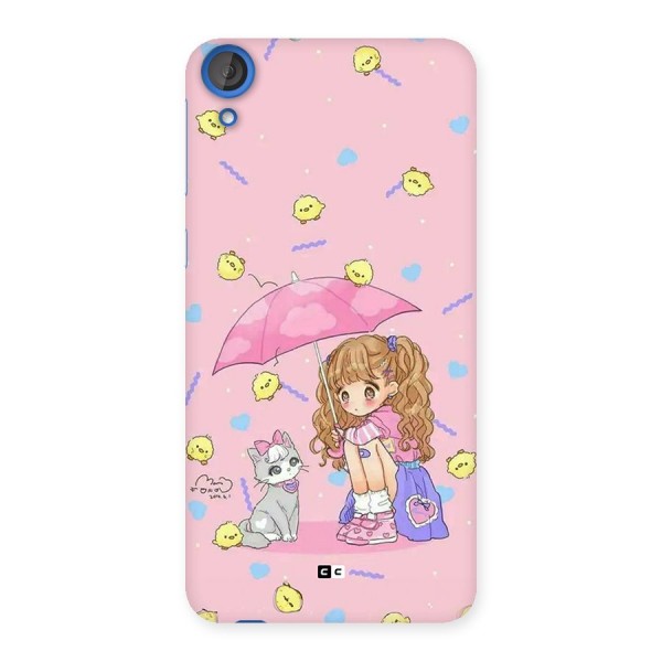 Girl With Cat Back Case for Desire 820s