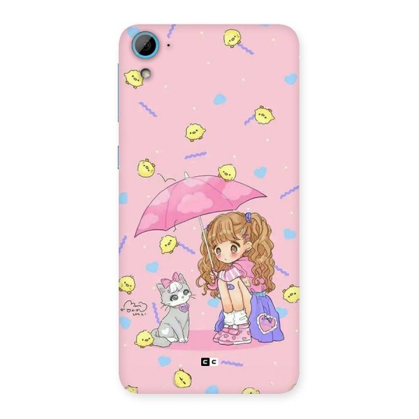 Girl With Cat Back Case for Desire 826