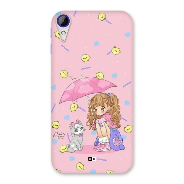 Girl With Cat Back Case for Desire 830