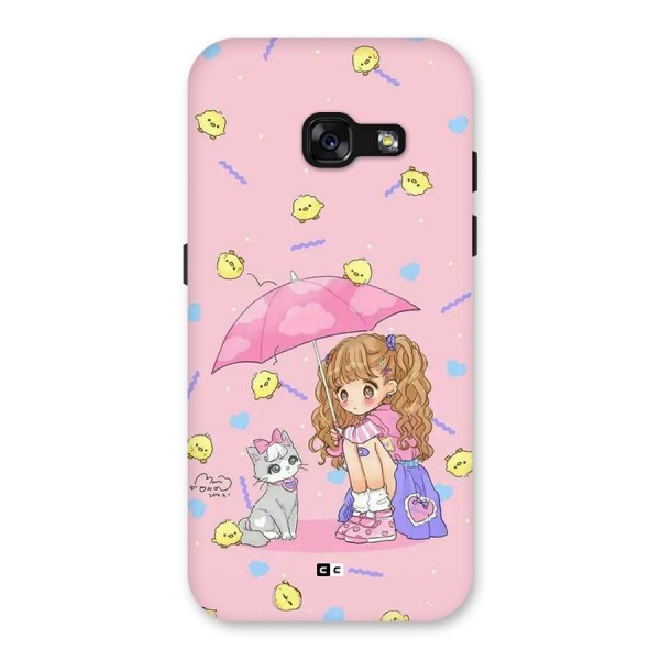 Girl With Cat Back Case for Galaxy A3 (2017)