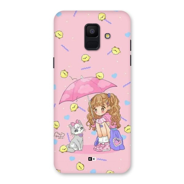 Girl With Cat Back Case for Galaxy A6 (2018)