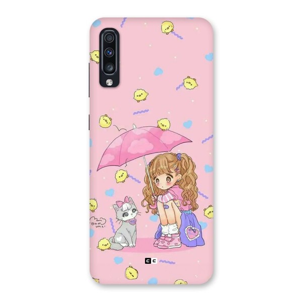Girl With Cat Back Case for Galaxy A70