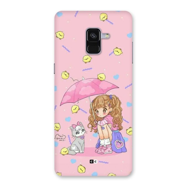Girl With Cat Back Case for Galaxy A8 Plus