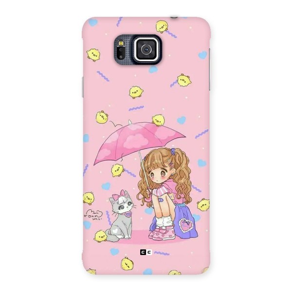 Girl With Cat Back Case for Galaxy Alpha