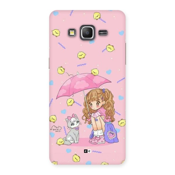 Girl With Cat Back Case for Galaxy Grand Prime