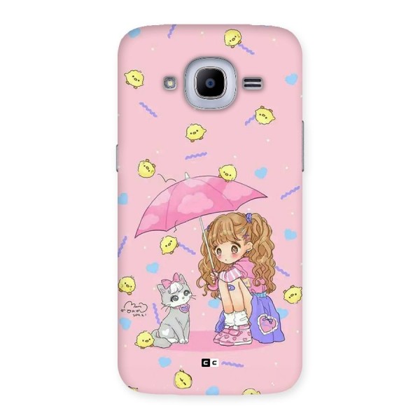 Girl With Cat Back Case for Galaxy J2 2016