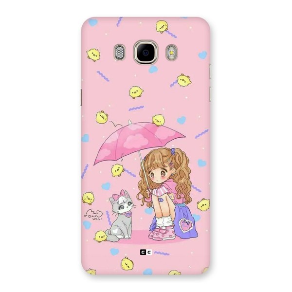 Girl With Cat Back Case for Galaxy J7 2016