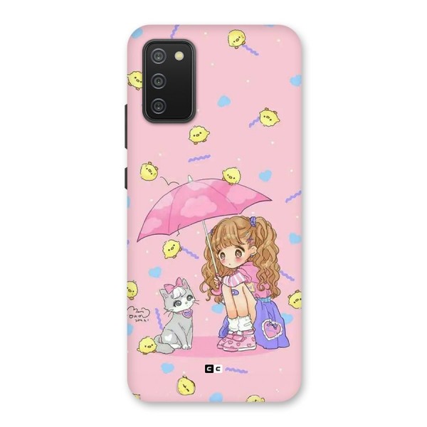 Girl With Cat Back Case for Galaxy M02s