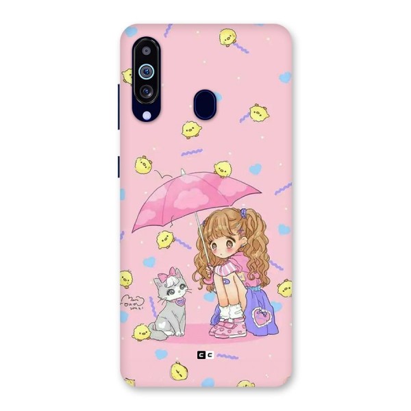 Girl With Cat Back Case for Galaxy M40