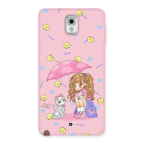 Girl With Cat Back Case for Galaxy Note 3