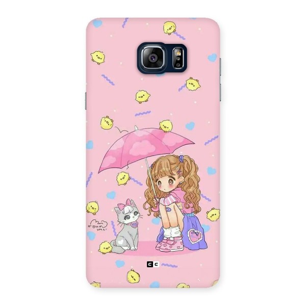 Girl With Cat Back Case for Galaxy Note 5