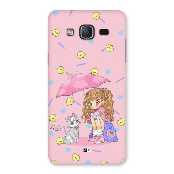 Girl With Cat Back Case for Galaxy On7 2015