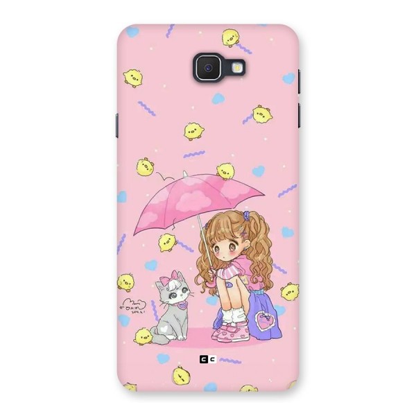 Girl With Cat Back Case for Galaxy On7 2016
