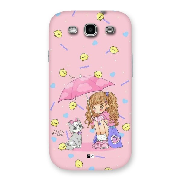 Girl With Cat Back Case for Galaxy S3