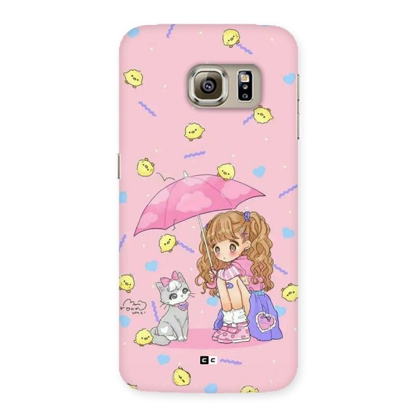 Girl With Cat Back Case for Galaxy S6 edge
