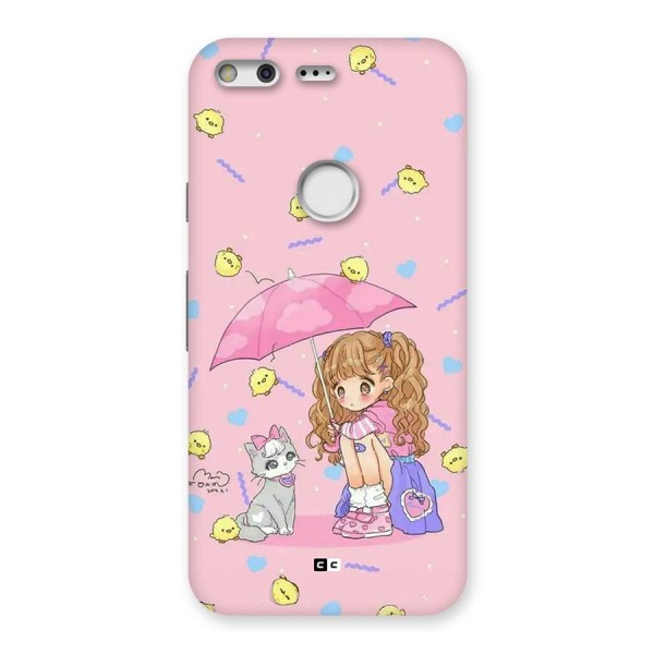 Girl With Cat Back Case for Google Pixel