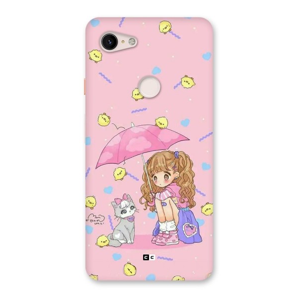 Girl With Cat Back Case for Google Pixel 3 XL