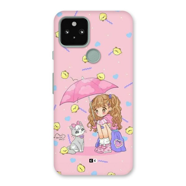 Girl With Cat Back Case for Google Pixel 5
