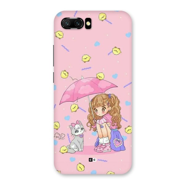 Girl With Cat Back Case for Honor 10