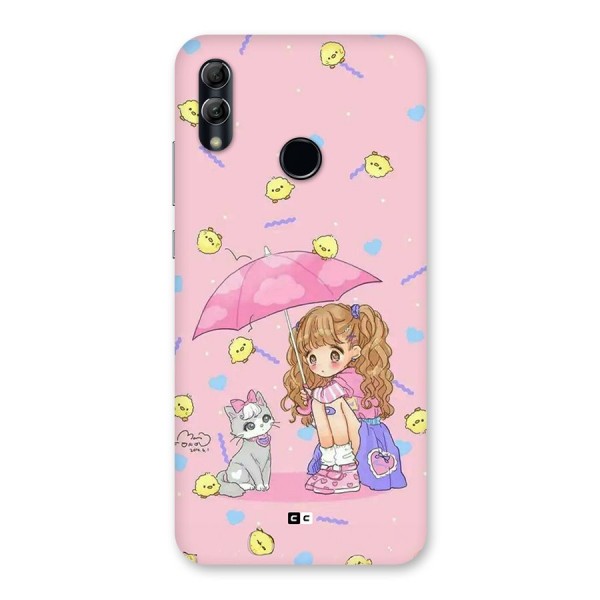 Girl With Cat Back Case for Honor 10 Lite